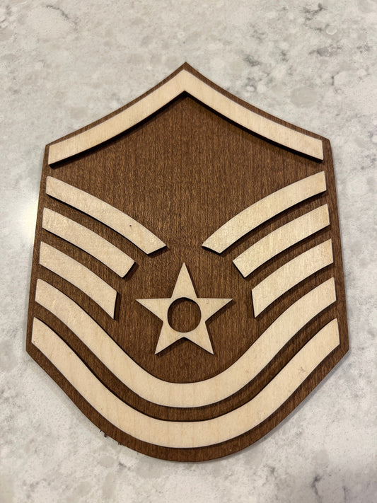 Air Force Promotion Gift - Wooden Stripes with stand-select from SRA-CMSgt