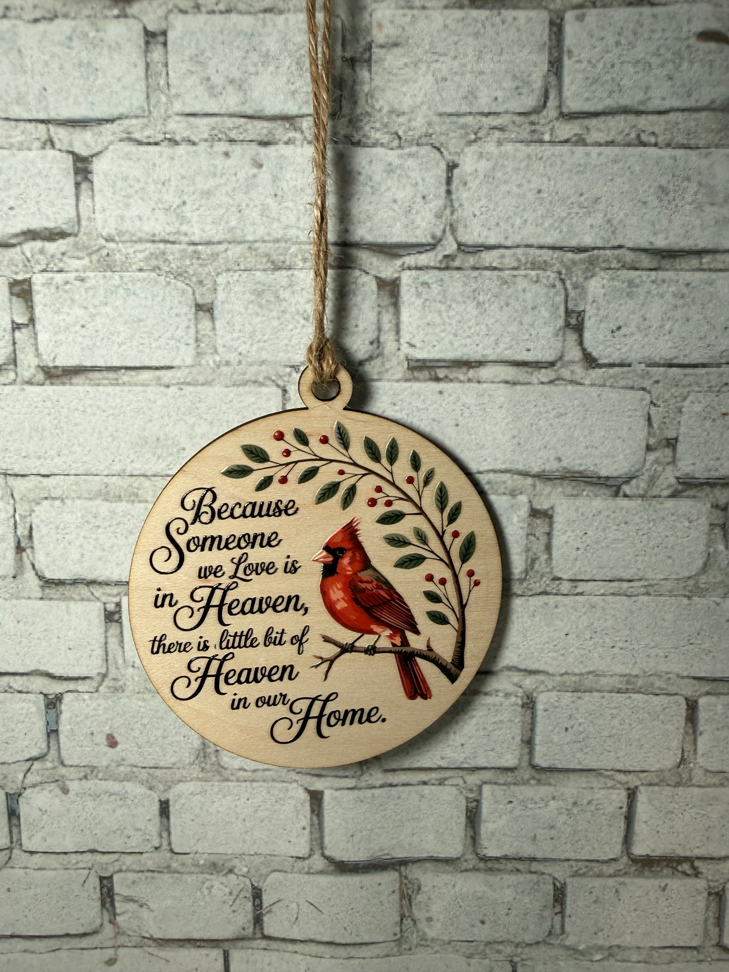 Cardinal Memorial Ornament | Because Someone We Love is in Heaven | Sympathy & Remembrance Christmas Gift